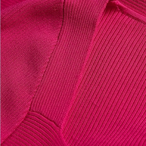Express Body Contour Wrap Front Sweater, NWT, Sz L, Hot Pink, Retail $78.00 - Picture 7 of 9